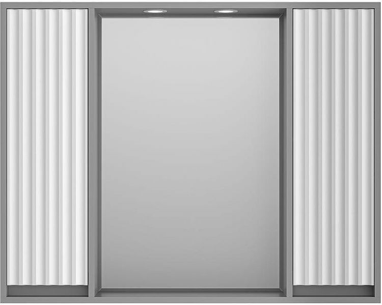 Зеркало со шкафом Brevita Balaton 100 BAL-04100-01-01 с подсветкой Белое матовое Серое матовое