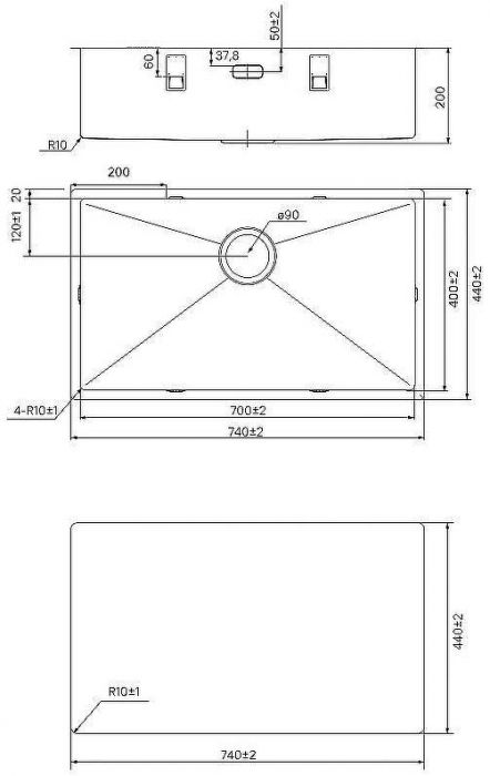 Кухонная мойка Iddis Edifice 74 EDI74B0i77 Золото матовое