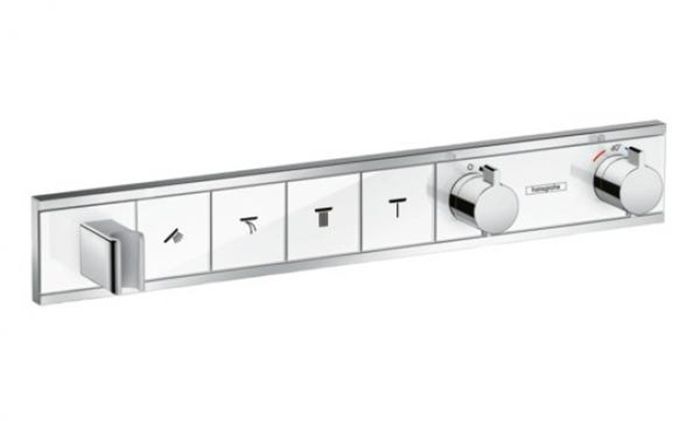 Hansgrohe RainSelect Смеситель для душа, термостатический, 4 источника, СМ, внешняя часть, цвет: хром/белый