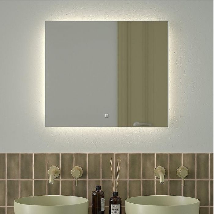 Зеркало Defesto Glow 70х60 DF 2506SH с подсветкой 23W-4500К/с фацетом/Сенсорный выключатель/Нейтральный белый свет