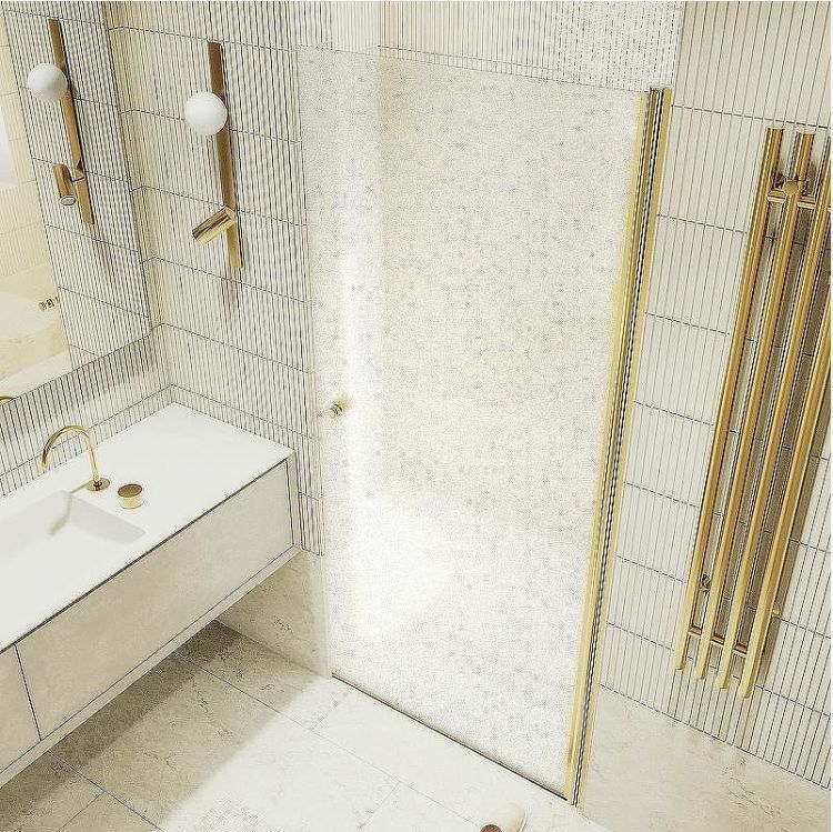 Душевая дверь Maybah Glass MGD-814-3 900x1980 на монопетле Золото стекло сатиновое