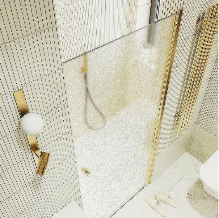 Душевая дверь Maybah Glass MGD-814-3 900x1980 на монопетле Золото стекло сатиновое