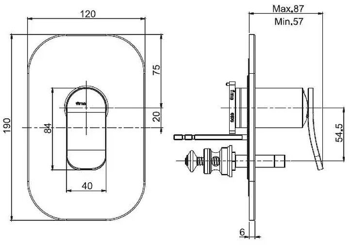 Смеситель для душа Fima Carlo Frattini Flo F3809X2BS цвет Шампань
