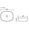 Умывальник CERAMICANOVA Element чаша накладная овальная 500x380x140 мм CN5005