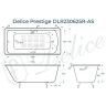 Чугунная ванна Delice Prestige 170х75 DLR230625R-AS с отверстиями под ручки с антискользящим покрытием
