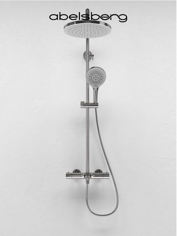 Душевая система Abelsberg Perfecta SNS61102CH с термостатом цвет Глянцевый хром