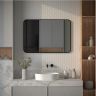 Зеркало Defesto Aura 100х70 DF 2969RH с подсветкой 32W-4500K/ИК - выключатель/Нейтральный белый свет/Черная рама