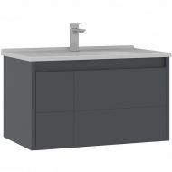 Тумба с раковиной Orka Likya 80 5002491 подвесная Антрацит матовый