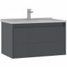Тумба с раковиной Orka Likya 80 5002491 подвесная Антрацит матовый