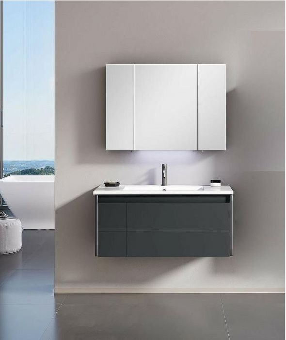 Тумба с раковиной Orka Likya 80 5002491 подвесная Антрацит матовый