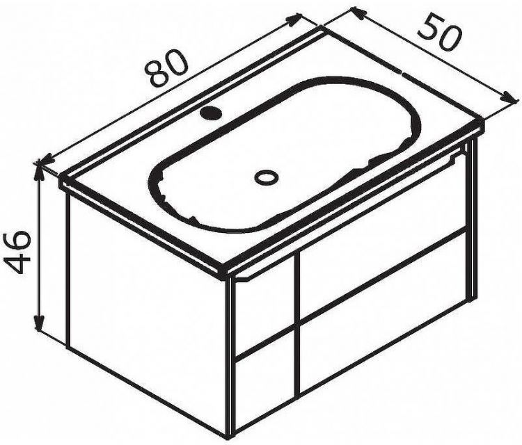 Тумба с раковиной Orka Likya 80 5002491 подвесная Антрацит матовый
