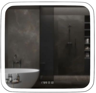 Зеркало Mixline Стив-3 70 548631 с подсветкой с сенсорным выключателем, подогревом и часами