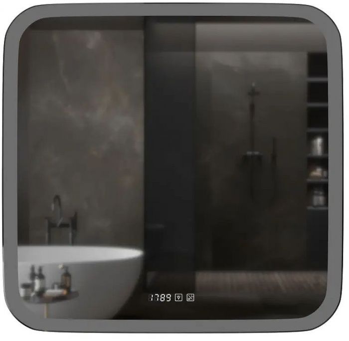Зеркало Mixline Стив-3 70 548631 с подсветкой с сенсорным выключателем, подогревом и часами