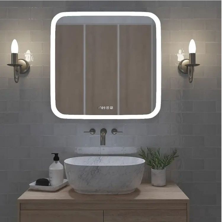 Зеркало Mixline Стив-3 70 548631 с подсветкой с сенсорным выключателем, подогревом и часами