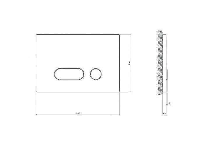 Клавиша смыва Cersanit Intera P-BU-INT/Cg Хром
