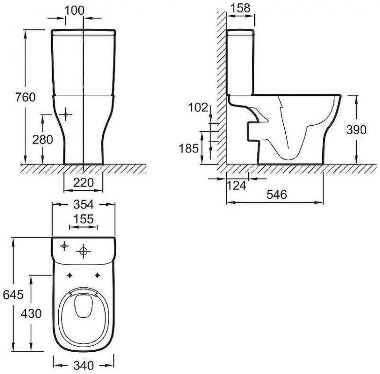 Унитаз компакт Jacob Delafon Struktura UJAJ102-WTE без бачка и сиденья