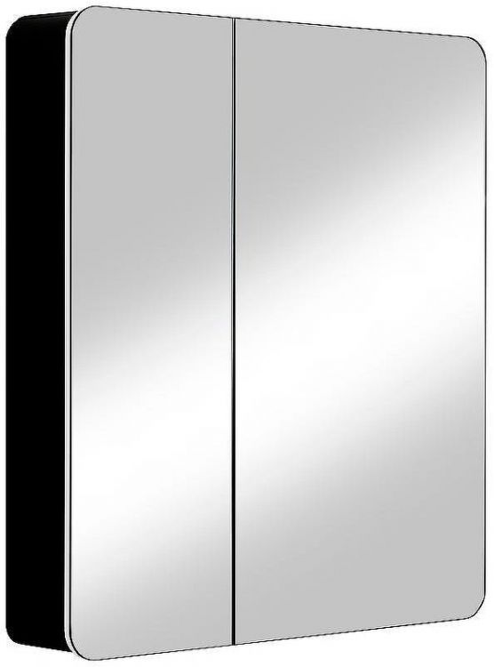 Зеркальный шкаф Reflexion Black 760х850 RF2002BL с подсветкой Черный матовый Зеркальный шкаф Reflexion Black 760х850 RF2002BL с подсветкой Черный матовый