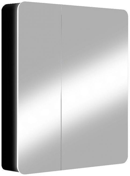 Зеркальный шкаф Reflexion Black 760х850 RF2002BL с подсветкой Черный матовый Зеркальный шкаф Reflexion Black 760х850 RF2002BL с подсветкой Черный матовый