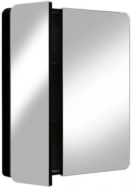 Зеркальный шкаф Reflexion Black 760х850 RF2002BL с подсветкой Черный матовый Зеркальный шкаф Reflexion Black 760х850 RF2002BL с подсветкой Черный матовый