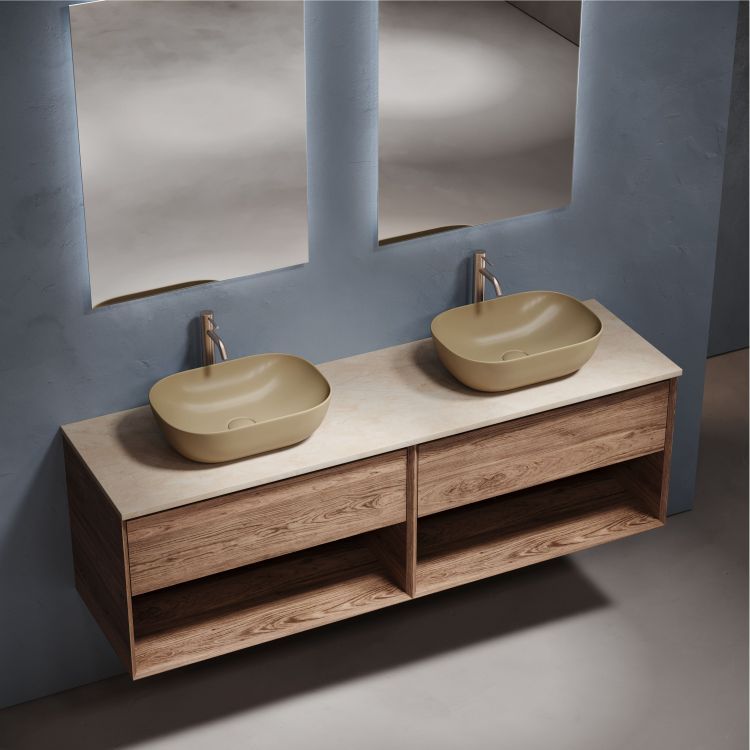 Столешница для ванной комнаты SANCOS из керамогранита SANCOS Kreman 1600х460 c отверстием под смеситель,TT160A2X Столешница для ванной комнаты SANCOS из керамогранита SANCOS Kreman 1600х460 c отверстием под смеситель,TT160A2X