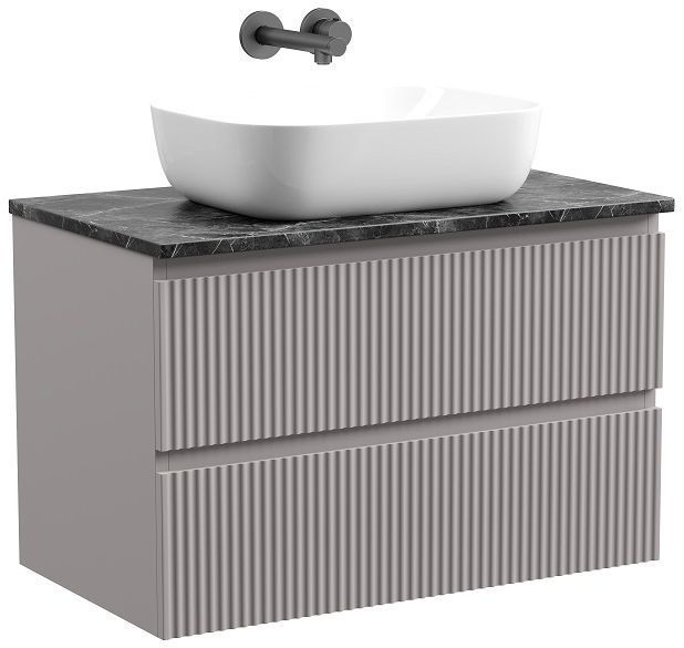 Тумба подвесная SANCOS Snob R, Doha Soft 790х445х500, под столешницу без отверстия под смеситель, цвет Black Sky, SNR80SM