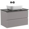 Тумба подвесная SANCOS Snob R, Doha Soft 790х445х500, под столешницу без отверстия под смеситель, цвет Black Sky, SNR80SM
