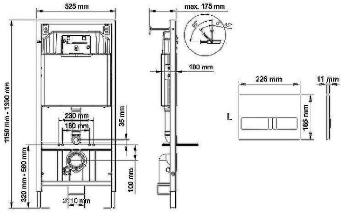 Комплект унитаза Vincea Globo VT1-14S с инсталляцией Berges Novum L3 040213 с сиденьем Микролифт и клавишей смыва Хром