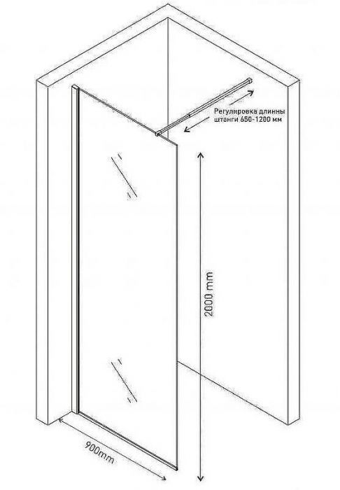 Душевая перегородка Berges Sky 90 064002 профиль Хром стекло прозрачное