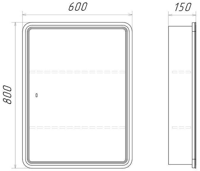Зеркальный шкаф Comforty Нео 60 00-00017831 с подсветкой цвет Белый