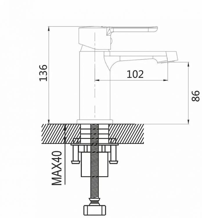 Смеситель для раковины Shevanik S8101F цвет Белый Хром Смеситель для раковины Shevanik S8101F цвет Белый Хром
