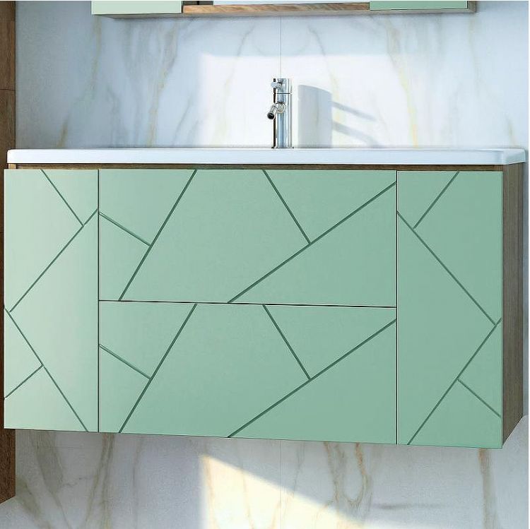 Тумба под раковину Бриклаер Кристалл 100 4627125417139 подвесная Фисташка Дуб гранж песочный