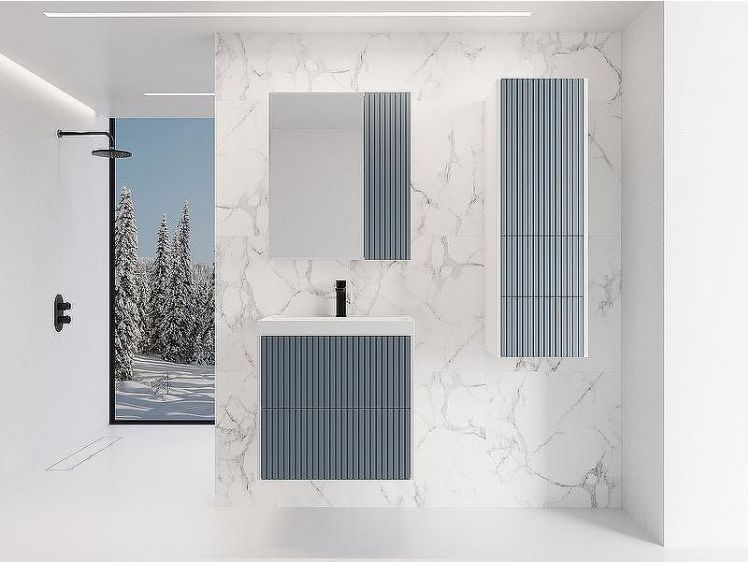 Шкаф пенал Style Line Стокгольм 36 ЛС-00002317 подвесной Графит софт