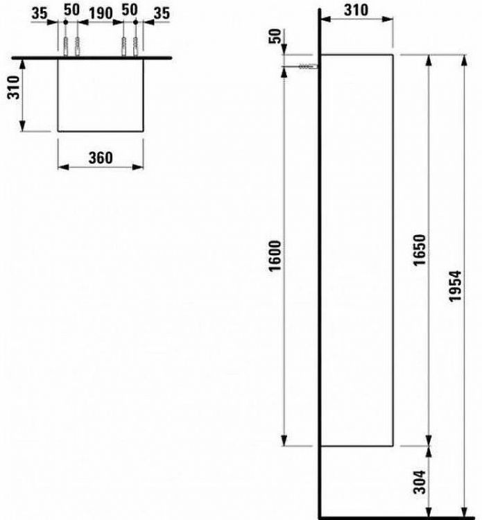 Шкаф пенал Laufen Palomba 36 L 4.0675.1.180.220.1 подвесной Белый матовый