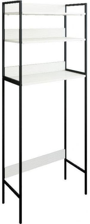 Стеллаж Sanflor 64 82613186 над сантехникой Черный муар Белый муар