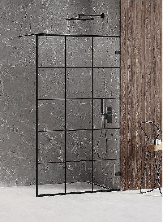 Душевая перегородка New Trendy Avexa Black 110 EXK-2024 профиль Черный стекло прозрачное