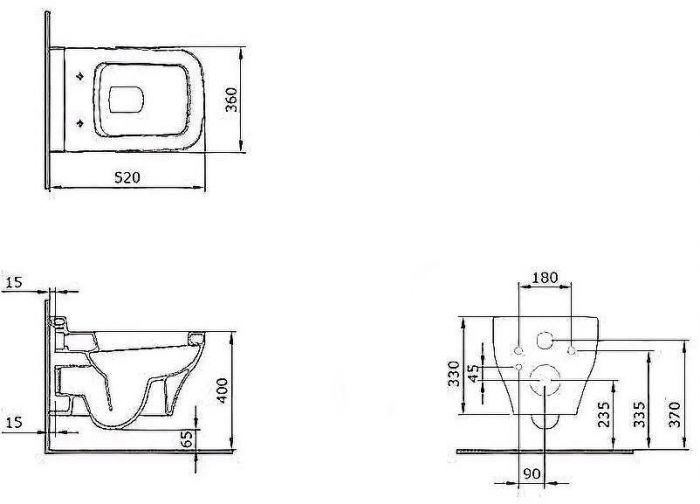 Унитаз Bocchi Scala 1080-001-0129 подвесной Белый глянцевый без сиденья