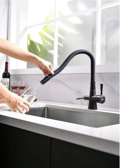 Смеситель для кухни Lemark Comfort LM3075BL085 Черный матовый