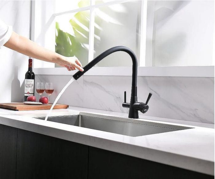 Смеситель для кухни Lemark Comfort LM3075BL085 Черный матовый