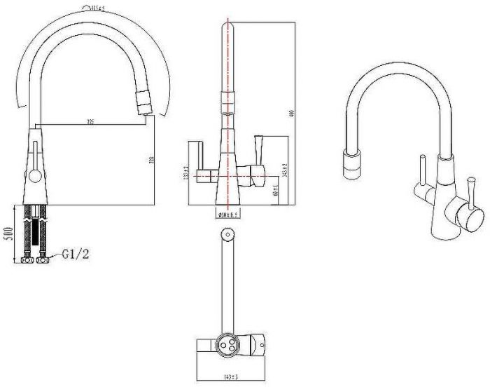 Смеситель для кухни Lemark Comfort LM3075BL085 Черный матовый