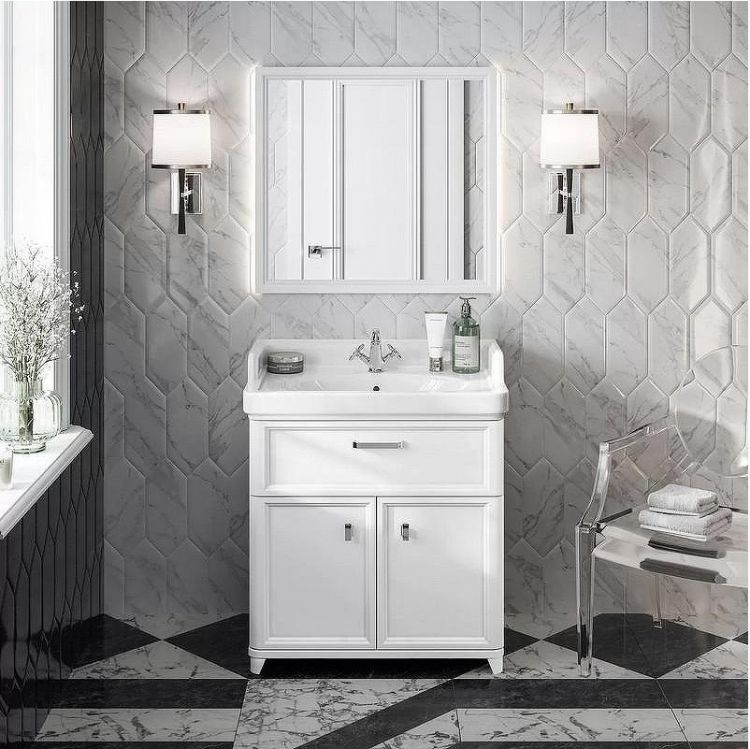 Тумба под раковину Kerama Marazzi Pompei 80 PO.M.80.3\WHT цвет Белый глянцевый