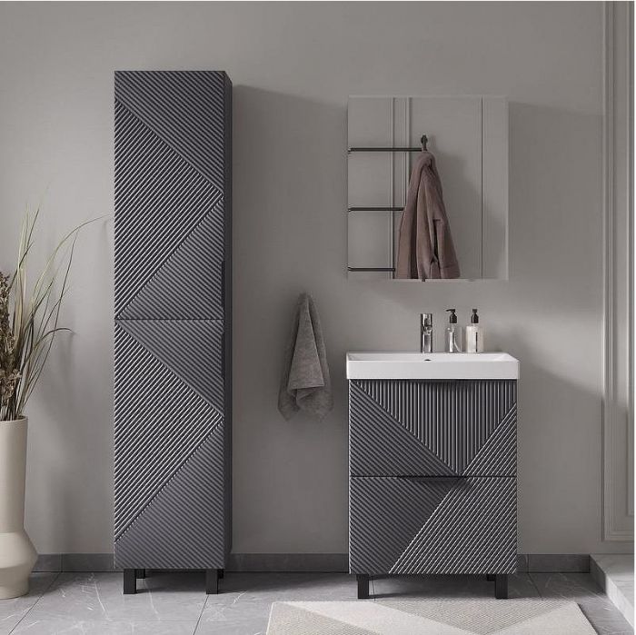 Тумба под раковину Volna Geometry 60 tnGEOMETRY60.2Y-07 цвет Графит