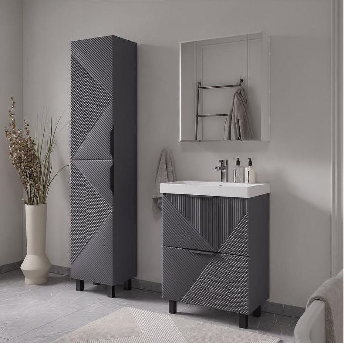 Тумба под раковину Volna Geometry 60 tnGEOMETRY60.2Y-07 цвет Графит