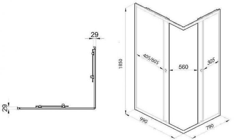 Душевой уголок Triton Вента-Хром 100х80 Щ0000057860 профиль Хром стекло прозрачное Душевой уголок Triton Вента-Хром 100х80 Щ0000057860 профиль Хром стекло прозрачное
