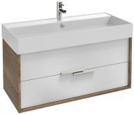 Тумба под раковину Jacob Delafon VIVIENNE, 100 см, 2 ящика, без ручек, дуб табак/белый сатин, EB1585-E52-F30
