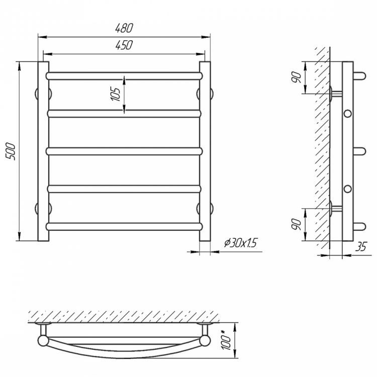 Полотенцесушитель электрический Laris Микс Полотенцесушитель электрический Laris Микс