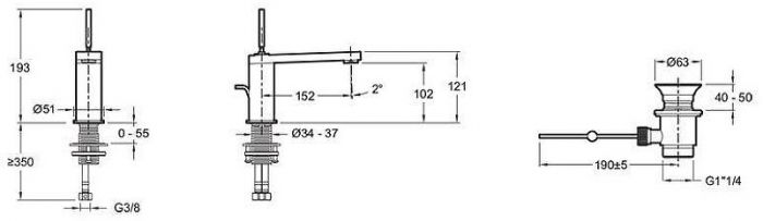 Смеситель для раковины Jacob Delafon Composed E73158-CP Хром