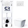 Комплект унитаза с инсталляцией Charus SET.114W.11.3 цвет Белый с сиденьем Микролифт и клавишей смыва цвет Белый глянец