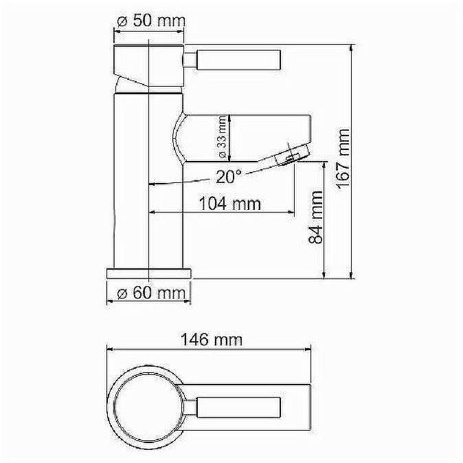 Смеситель для раковины WasserKRAFT Main Thermo 4103T с термостатом Хром