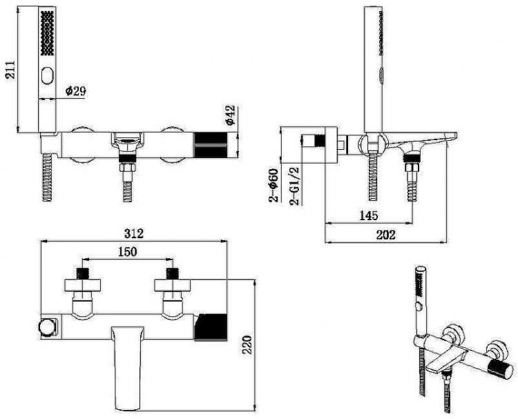 Смеситель для ванны Allen Brau Liberty 5.33006-00 Хром