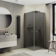 Душевой уголок Maybah Glass MGY-1299-2 900x900x1980 на монопетлях Бронза стекло графитовое матовое